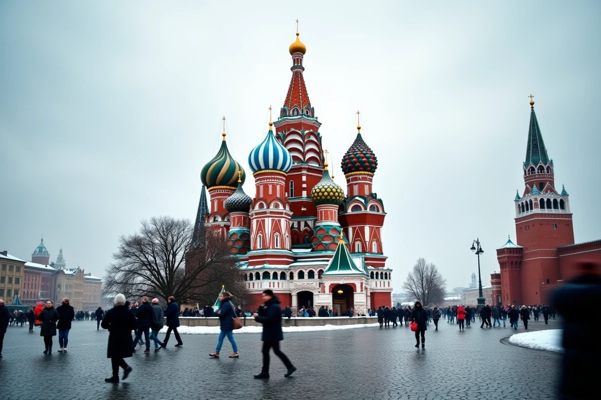 Cathédrale Saint-Basile sur la Place Rouge à Moscou, symbole culturel de la Russie, le plus grand pays du monde par sa superficie