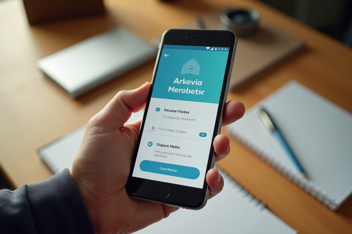 Main tenant un smartphone avec l application My Arkevia