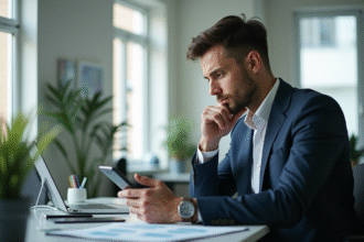 Personne en tenue d'affaires regardant son smartphone