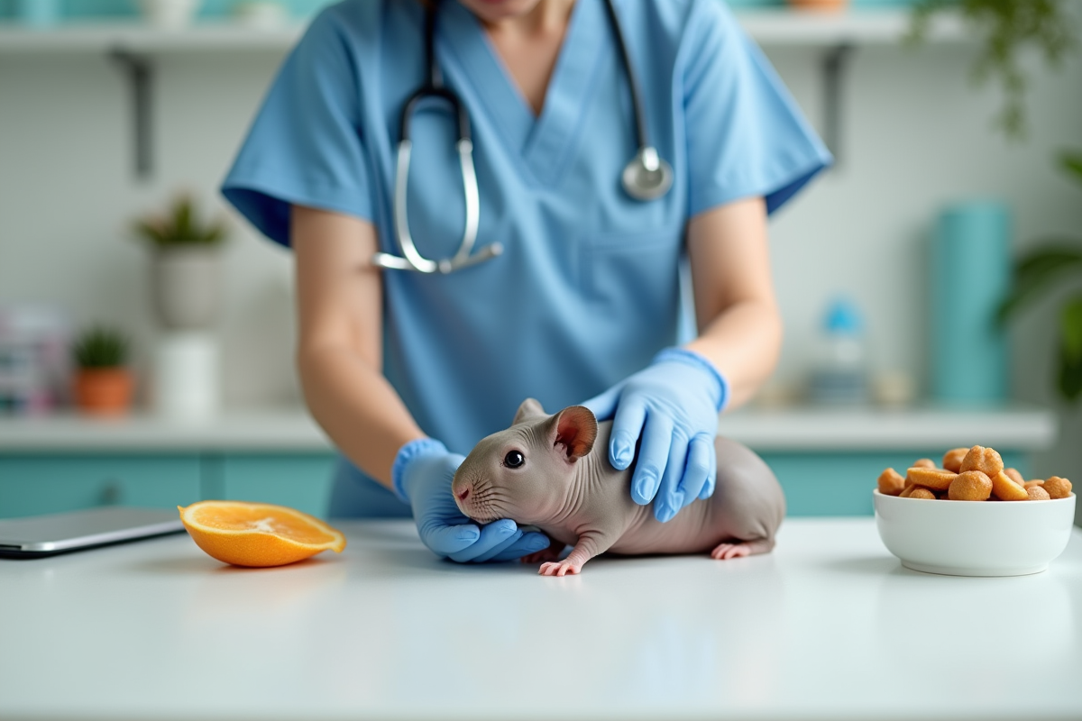 Vétérinaire examinant un cochon d